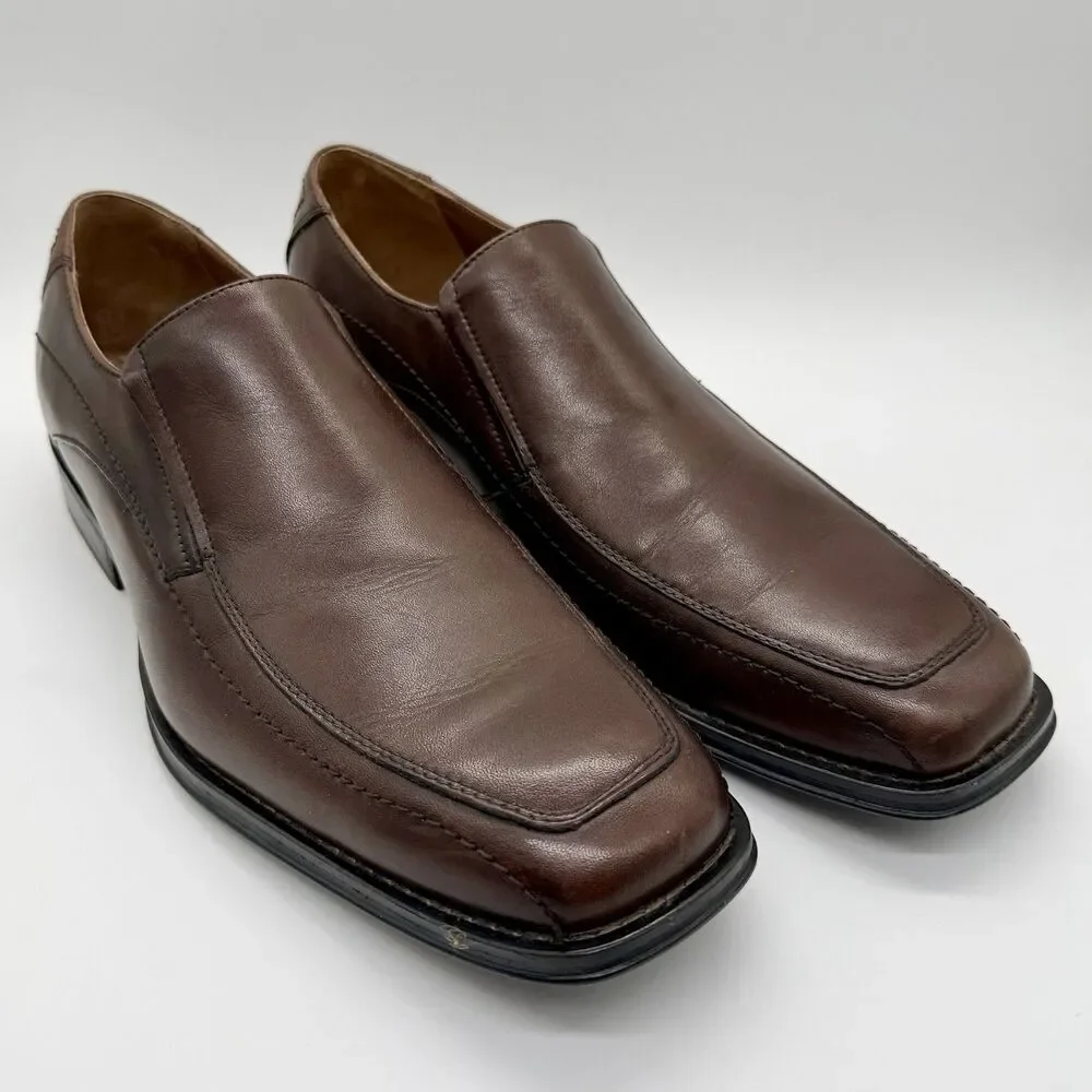 JOHNSTON & MURPHY Dress Shoes Men’s Sz 13M Brown Leather Slip-On Loafer 20-6240